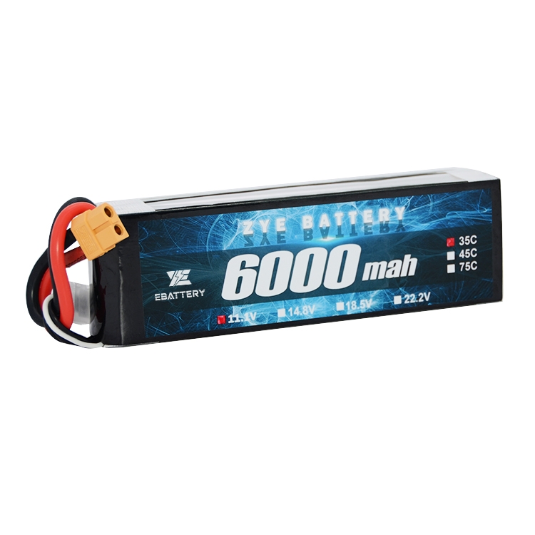 3S Lipo ब्याट्री 6000mAh 60C 11.1v Lipo ब्याट्री